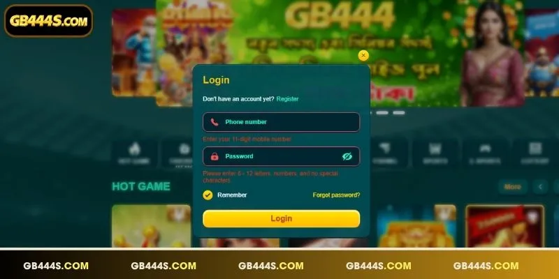 Mabilis GB444 Login steps for all Bangladesh players