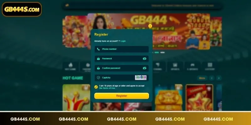 Official mobile interface for a mabilis GB444 Register experience